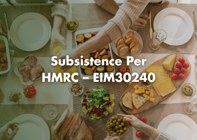 Subsistence Per HMRC – EIM30240